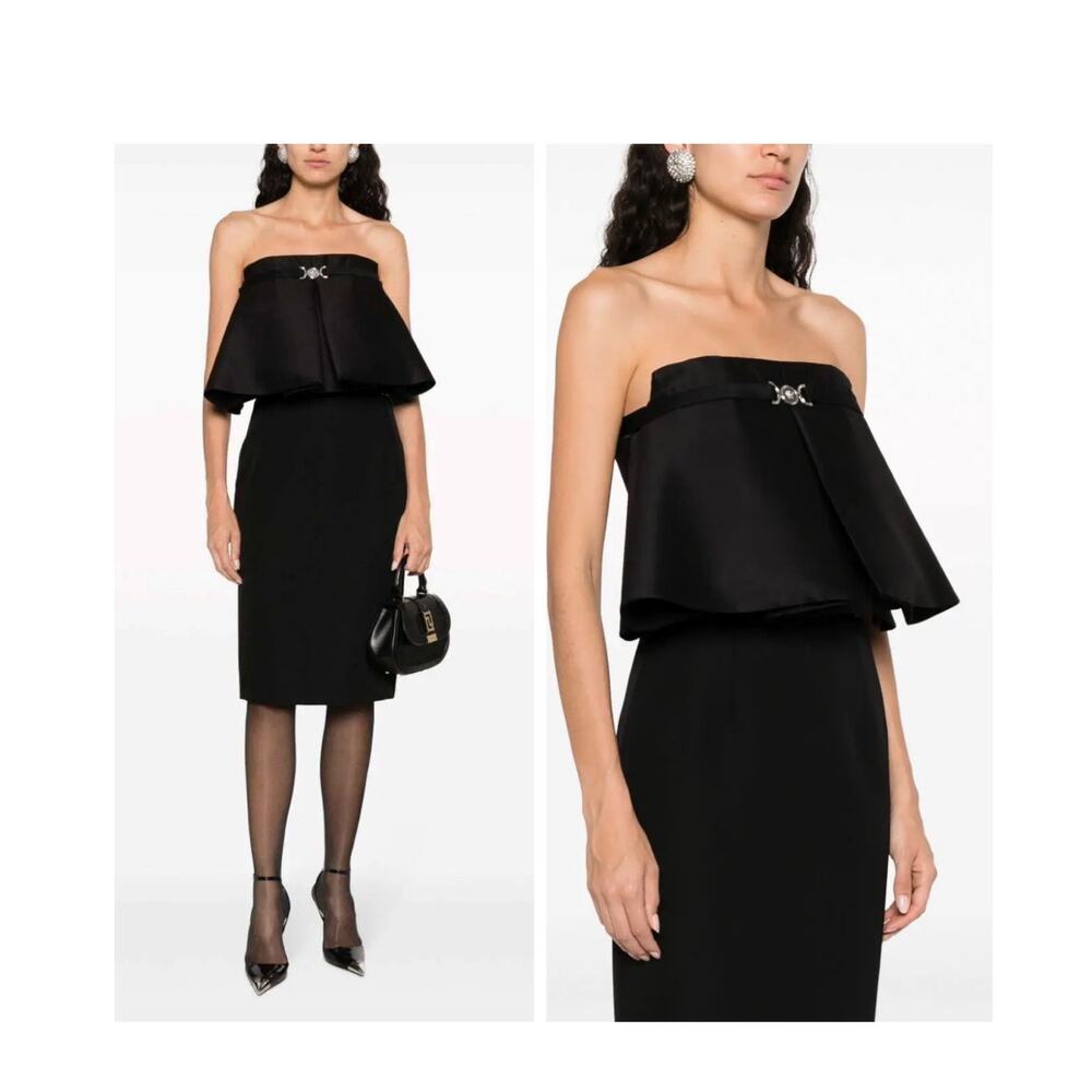 NWT Versace '95 Biggie Strapless IT 42 US 6 Black Blouse Top Runway FW23 $2,425